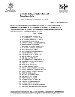 Lista de admitidos secretarios - Instituto de la Judicatura Federal