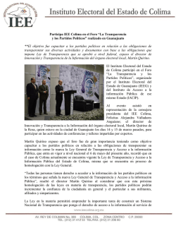 "La Transparencia y los Partidos Políticos" realizado en Guanajuato