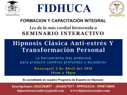 Seminario de Hipnosis y Transformación Personal en Guayaquil