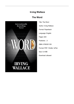 Irving Wallace The Word