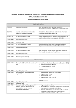 Propuesta de agenda seminario TPP abril 2016