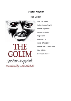 Gustav Meyrink The Golem