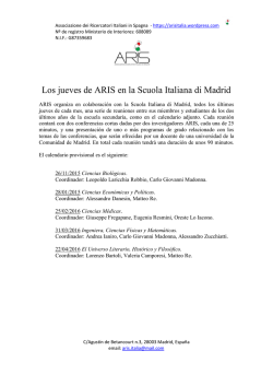 Los jueves de ARIS en la Scuola Italiana di Madrid