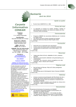 Boletín Carpeta Informativa del CENEAM - Abril 2016