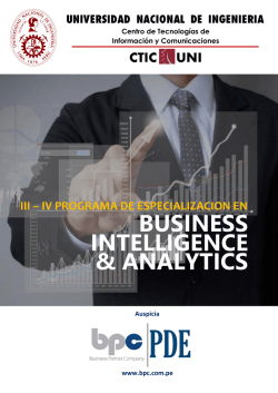 intelligence business & analytics - CTIC-UNI