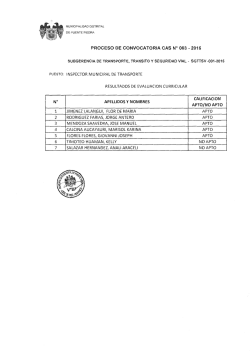 Convocatoria CAS N° 003-2016-MDPP