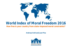 World Index of Moral Freedom 2016 - Fundación Para El Avance De