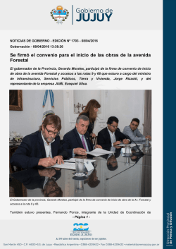 Se firmó el convenio para el inicio de las obras de la avenida Forestal