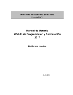 Manual de Usuario Módulo de Programación y Formulación