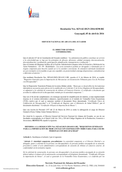 Resolución - Aduana del Ecuador