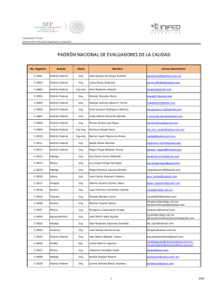 Padrón Nacional de Evaluadores 2015-2016