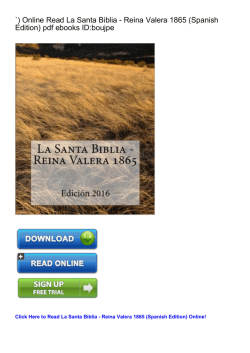 Online Read La Santa Biblia - Reina Valera 1865 (Spanish Edition