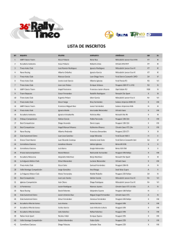 Lista de inscritos 36º Rally Villa de Tineo