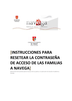 Instrucciones para resetear la contraseña de los padres en Navega