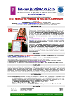 New! Info XXXI Sumiller - Escuela Española de Cata