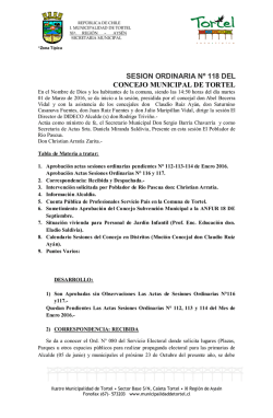 Acta 118 de 2016 - Ilustre Municipalidad de Tortel