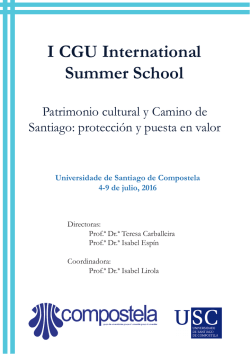 I CGU International Summer School - Universidade de Santiago de