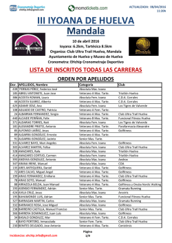 Lista IOYANA 8-4 - Huelva Tickets