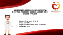 Presentación de PowerPoint - Hospital Federico Lleras Acosta Ibagué