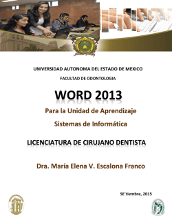 Word 2013 - Universidad Autónoma del Estado de México