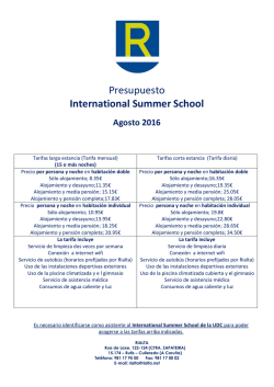 Presupuesto International Summer School