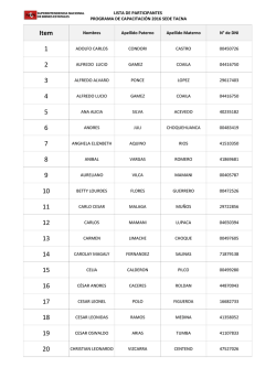 lista de participantes programa de capacitación 2016 sede