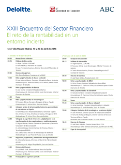 XXIII Encuentro del Sector Financiero El reto de la