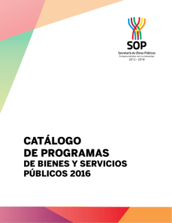 catálogo de programas - Secretaría de Obras Públicas