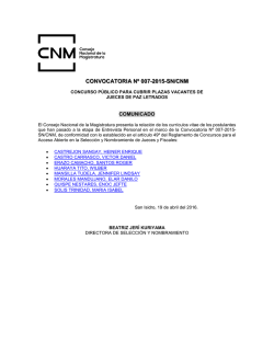 convocatoria nº 007-2015-sn/cnm - Extranet CNM