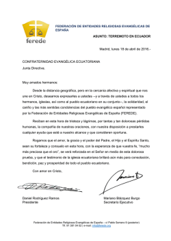 CONFRATERNIDAD EVANGÉLICA ECUATORIANA Junta Directiva