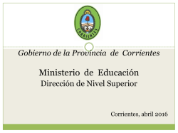 Gobierno de la Provincia de Corrientes Ministerio de Educación