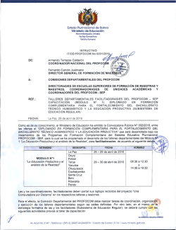 Estado Plurinacional de Bolivia Ministerio de Educación ídEOUí