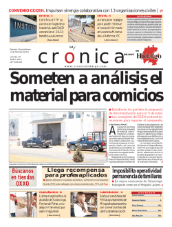 jueves 28 de abril - La Crónica de Hoy en Hidalgo