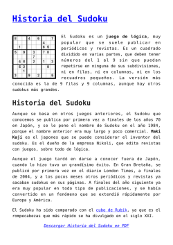 Descargar Historia del Sudoku en PDF
