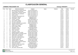 Clasificación General con tiempo real [Clasificación general] [Chip