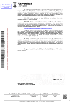 Listas definitivas - Universidad de Zaragoza