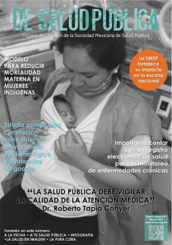 Revista "De Salud Pública" - Sociedad Mexicana de Salud Pública