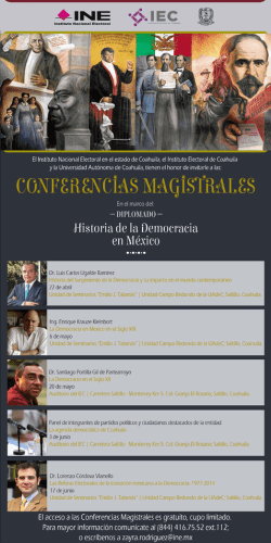 Conferencias Magistrales en el marco del Diplomado `Historia