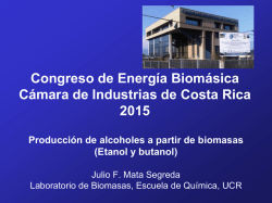 Producción de alcoholes a partir de biomasas, Dr. Julio Mata