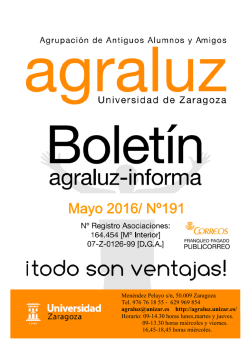 Boletín mayo - Agraluz - Universidad de Zaragoza