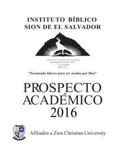 Prospecto Académico IBS - Instituto bíblico Sion