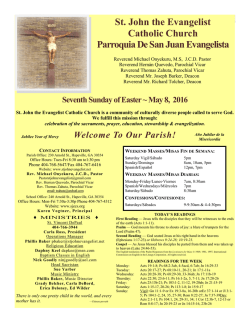 May 8, 2016 - St. John the Evangelist Catholic Church