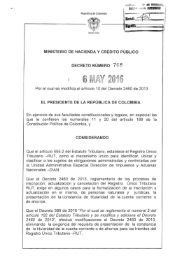 decreto 768 del 06 de mayo de 2016
