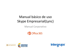 Manual básico de uso Skype Empresarial(Lync)