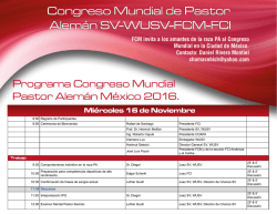 Programa del Congreso - Pastor Alemán Mexico