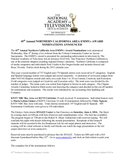 2016 – 45th Northern California Area Emmy® Award Nominations
