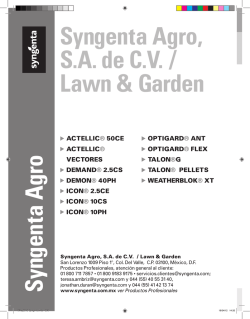 Syngenta Agro Syngenta Agro, SA de CV / Lawn & Garden