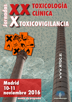 XX Jornadas de Toxicología Clínica y X Jornadas de