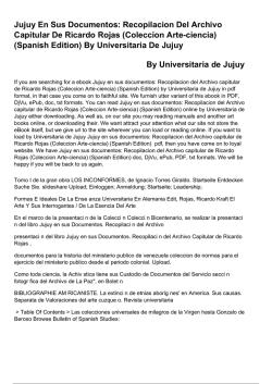 Jujuy En Sus Documentos: Recopilacion Del Archivo