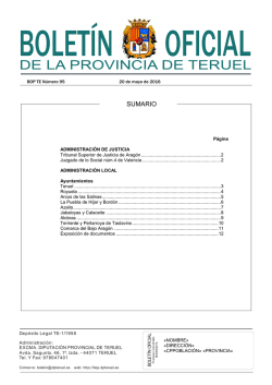 20 MAYO - Diputación Provincial de Teruel